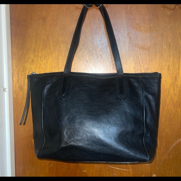 Fossil Sydney Black Leather Tote Bag - Picture 1 of 8